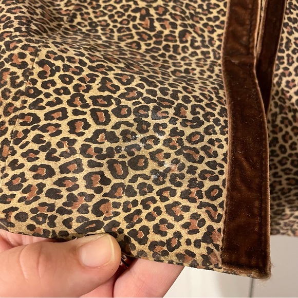 Vintage Y2K Animal Print Leather Blazer Jacket Small Mob Wife Leopard Cheetah - Picture 5 of 10